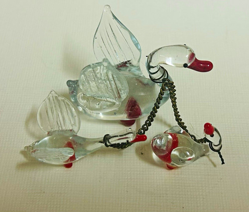 Vintage lampwork glass swan - vintage,
