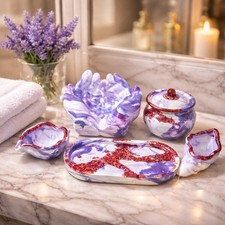 Set Of Marbled Stonecast