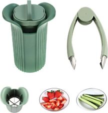 Fruit & Veg Slicer Set: Cucumber Slicer & Strawberry Huller, Salad/Cake Decor