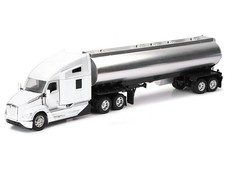 Kenworth T680 Truck White with Oil Tanker Trailer Chrome "Long Haul Trucker" Ser
