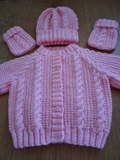 Hand Knitted Baby Matinee set