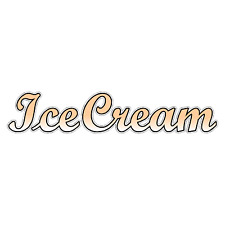 Ice Cream Text Sticker - Cafe