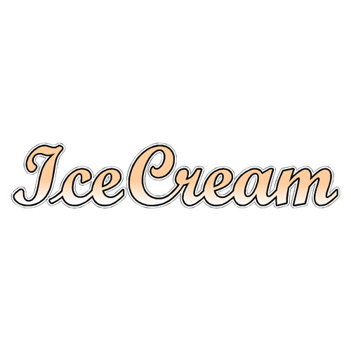 Ice cream text sticker cafe - cream,