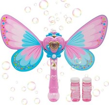 Kids Automatic Bubble Maker Butterfly Magic Wand Bubble Blower Light & Music Toy