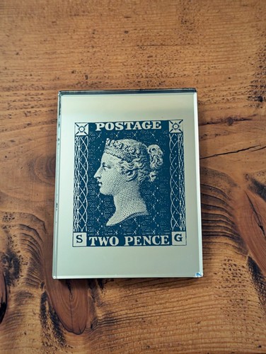 Vintage 1960s two penny - penny, blue
