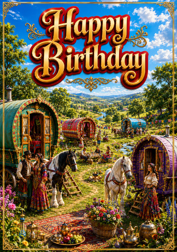 Romany gypsy caravans - romany, birthday