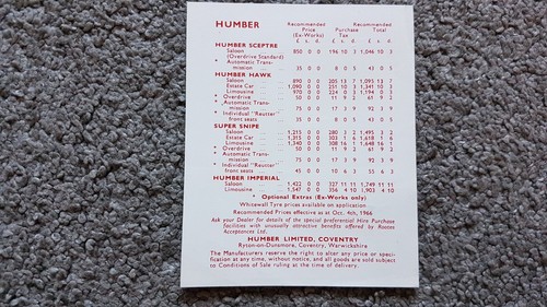 Humber sceptre hawk snipe - humber,