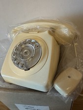 Vtg 1970 Ivory GPO 746F Telephone w/ Block Terminal and Cable - NEW OLD STOCK