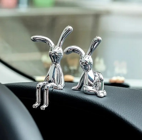 2pcs silver rabbit - 2pcs,