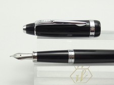 Cross  Black Lacquer Fountain Pen, Chrome Trim,  Steel Nib  *MINT*