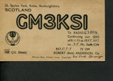 1 x QSL Card Radio GM3KSI