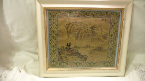 Vintage chinese silk landscape - vintage,