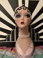 Hand painted  Refurbished Mannequin . Flapper theme.