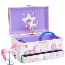 Unicorn Musical Jewelry Box for Girls - Spinning Doll, Gifts for 5 Year Olds