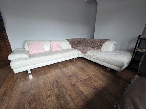 Italian white leather corner - italian,