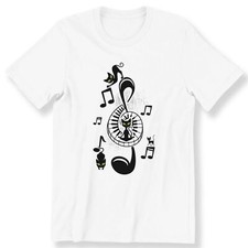 Music Lover Cat Lover Treble Clef Cute Cat Piano Mens Ladies Kids T-shirt 