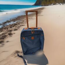 BRICS CABIN TROLLEY BAG 2 WHEEL CARRY ON LEATHER & FABRIC 50x38x20cm MADE ITALY