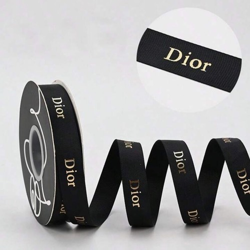Dior black gold ribbon 1m - black,
