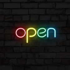 LED Neon Open Sign, 7" x 13.8"
