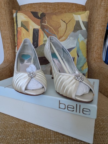 Belle ivory satin peep - belle,