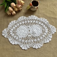 Oval Shape White Crochet