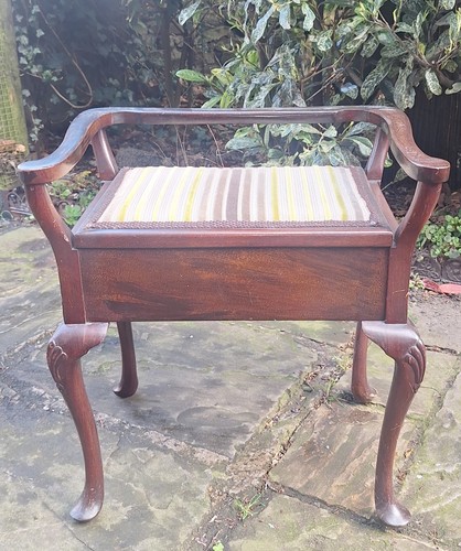 Victorian mahogany piano stool - victorian,