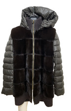 ANTONIO DIDONE Italian Designer Real Mink Gillet Parka Coat Detachable Sleeves