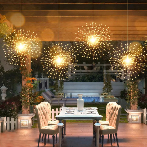 Solar fireworks string lights - string,