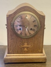 Edwardian Inlaid Mahogany Eight Day Mantel Clock