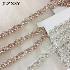 Thin Rhinestone Crystal Applique Trim For Wedding Belt Bridesmaid Bridal Sash