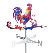 Rooster Metal Weather Vane Wind Indicator Weathercock Garden Shed House Decor