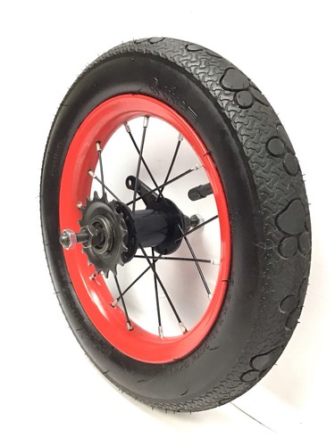 Bicycle rear red wheel - 12",