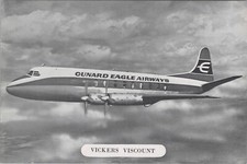 CUNARD EAGLE AIRWAYS VICKERS VISCOUNT VINTAGE AIRLINE ISSUE CARD AIRCRAFT 