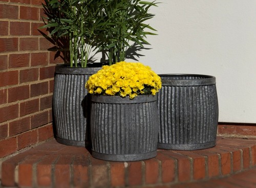Large metal round ribbed - metal,