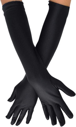 Long opera satin gloves - long,
