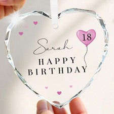 PERSONALISED 18th Birthday Gifts Girls 13th 16th 21st Birthday Crystal Heart