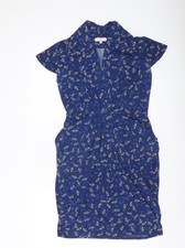 Butterfly by Matthew Williamson Women’s Blue Peacock Print Shift Dress Size 12