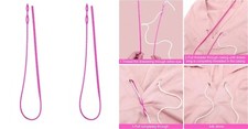 2 x Drawstring Easy Threader Elastic Ribbon Bodkin Hoodie Joggers 23" Pink