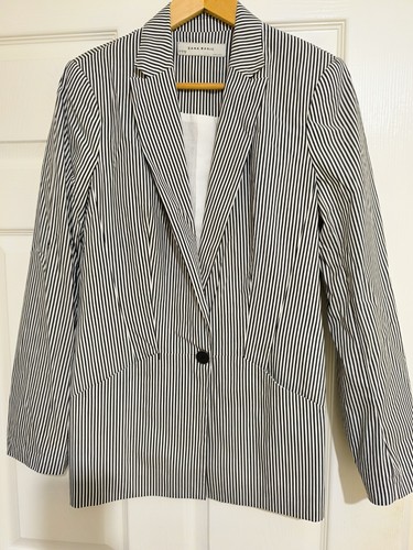 Zara navy striped blazer size - navy,
