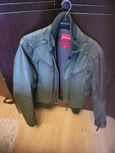 Firetrap green leather - green, biker