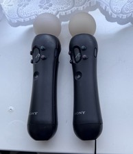2x Sony PlayStation PS3 PS4 Move Wand Motion Controllers Pair - CECH-ZCM1E - GC