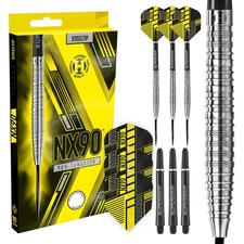 Harrows Darts Set - NX90 90% Tungsten Steel 23g - 25g Supergrip Shafts & Flights
