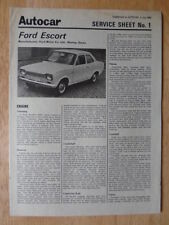 FORD ESCORT Mk1 orig 1969 UK Mkt Servicing Brochure - Autocar Magazine