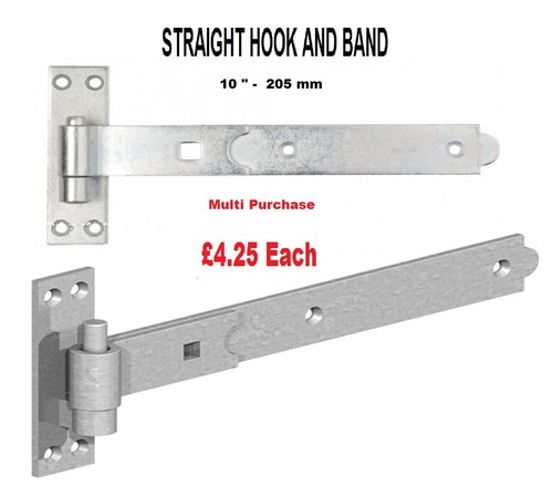 Straight band and hook - 10",