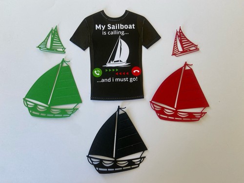 Sailing boat tshirt - sailing, card