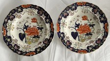 Pair Georgian Regency Mason’s Patent Ironstone China Imari Pattern Plates c1820