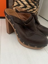 Topshop Brown Leather Clog