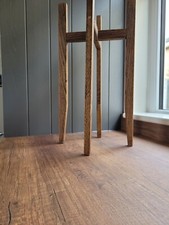 Tall oak wood plant stand