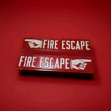 2 Antique FIRE ESCAPE Signs