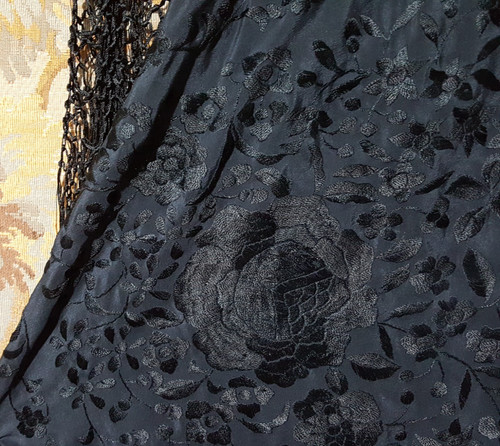 Embroidered antique black - embroidered,